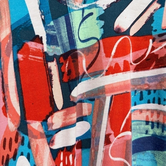 LOGO by Lori Goldstein | Abstract Tunic Short Sleeve Multicolor Size Medium - Picture 3 of 6